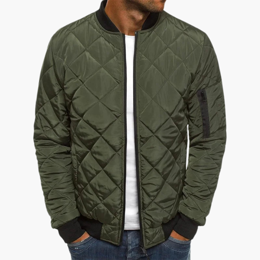 Bomber jacket with diamond pattern