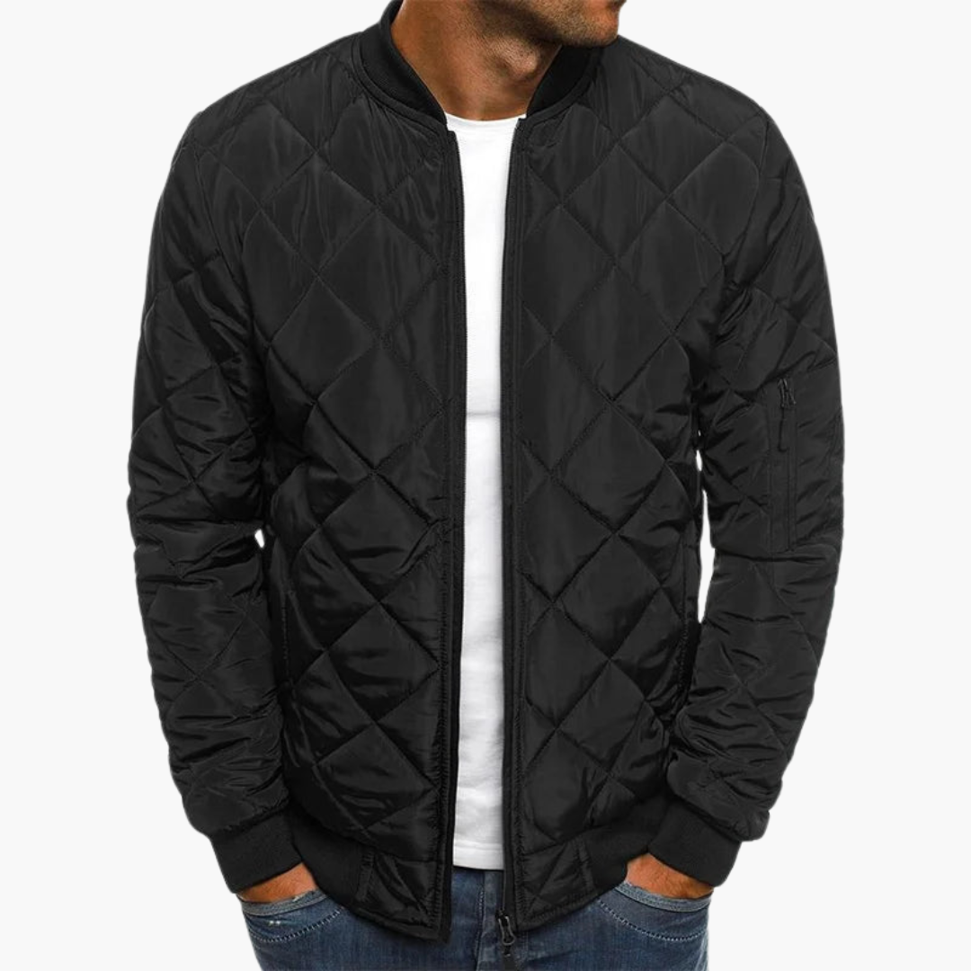 Bomber jacket with diamond pattern