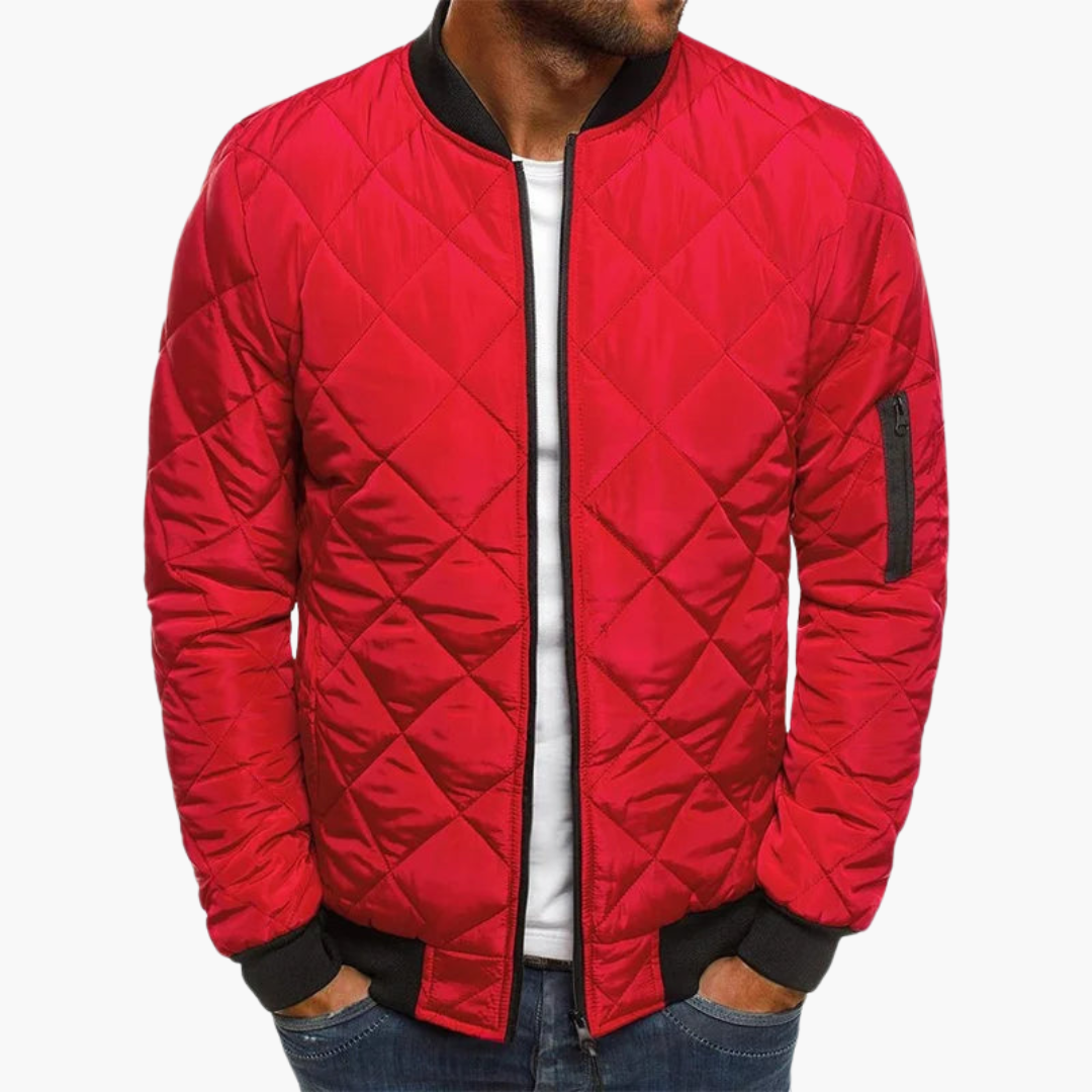 Bomber jacket with diamond pattern
