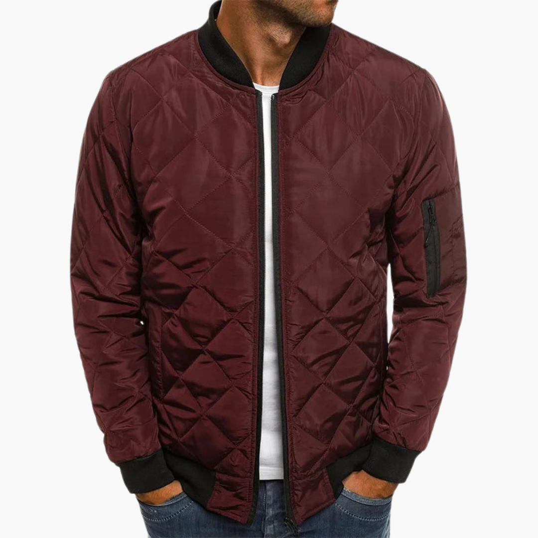 Bomber jacket with diamond pattern