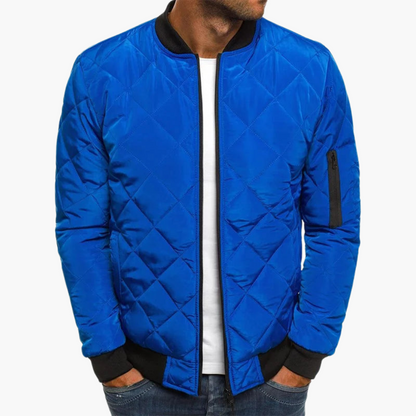 Bomber jacket with diamond pattern