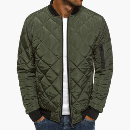 Bomber jacket with diamond pattern